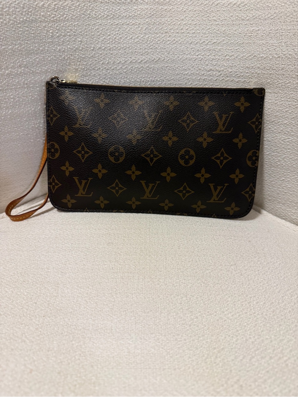 Louis Vuitton Monogram Wristlet Clutch - Dark Brown & Tan